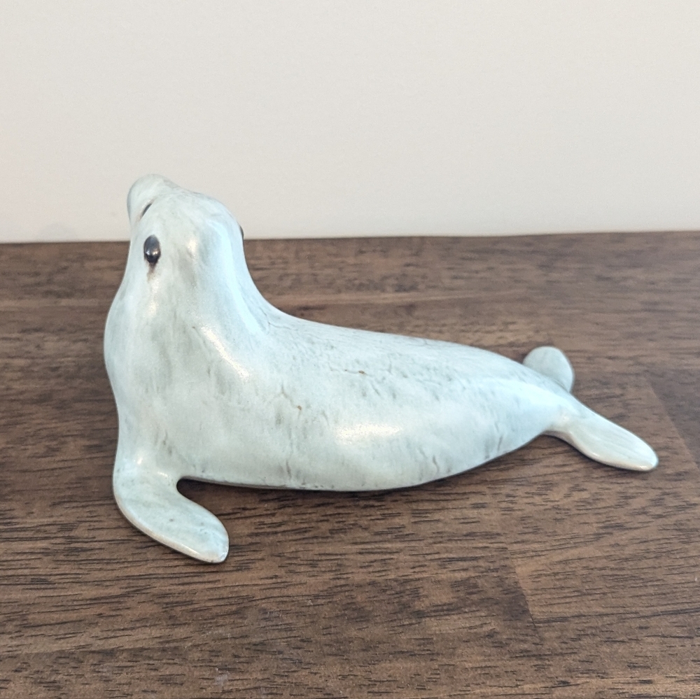 POD Signed Vintage Seal Scultpure By Edgecomb Maine Pottery - Picture 3 of 6